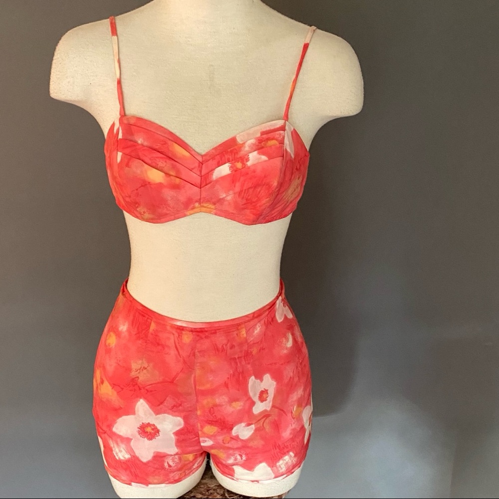 🌺 Super Rare Liberty House 1950s Vintage two piece bathing suit.